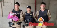 HERÓIS DE FARDA Polícia Militar salva bebê engasgada em Ubaporanga