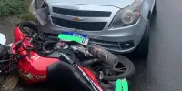 Motociclista fica ferido após colisão com carro em João Monlevade; Veja Vídeo