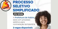Prefeitura divulga Processo Seletivo Simplificado para contratação temporária de profissionais